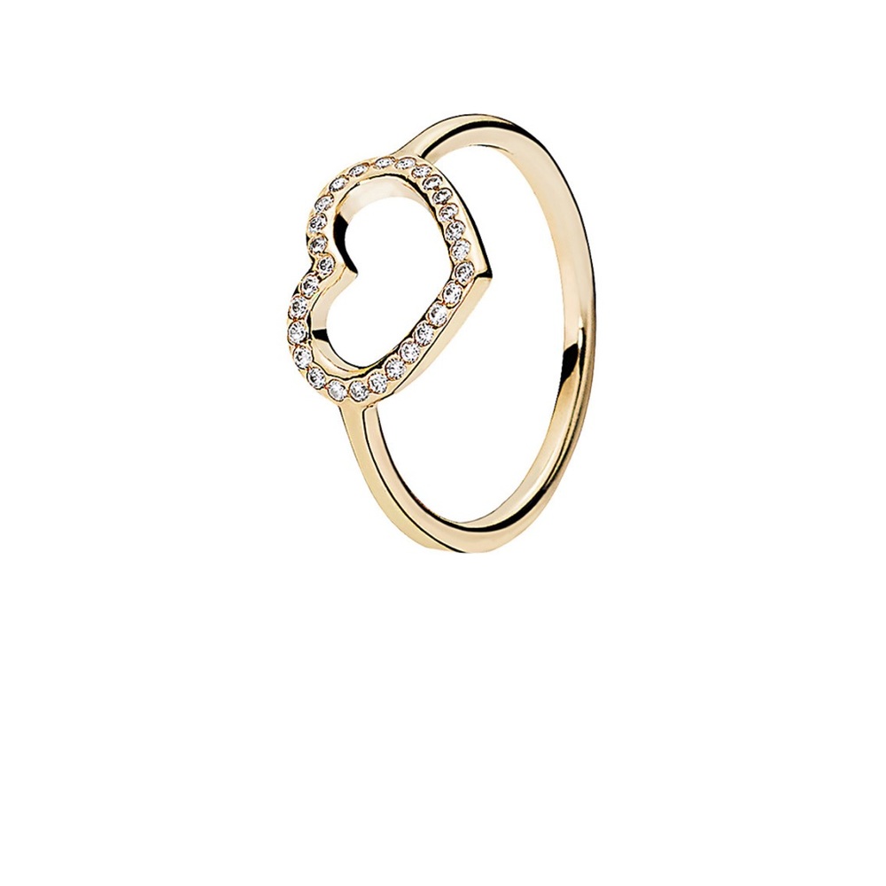 Pandora Captured Heart 14K CZ Ring